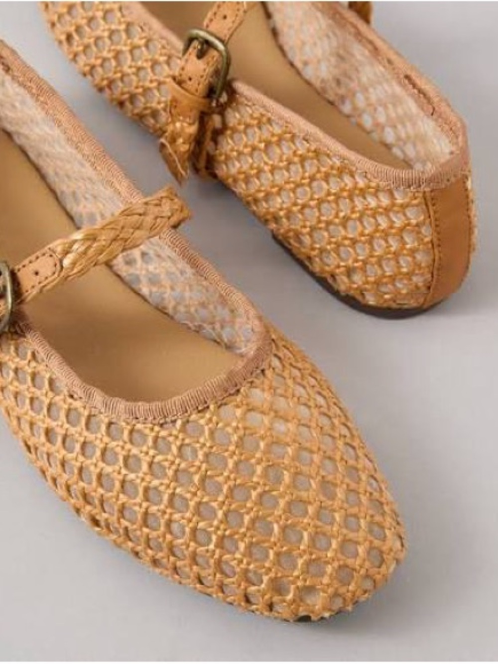 AE Raffia Mesh Mary Jane Flats